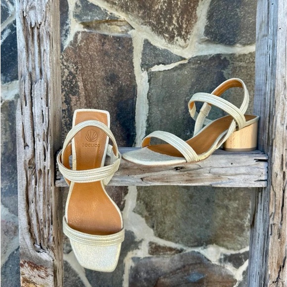 Coclico Sterling Shimmer Suede Heel - Champagne - Picture 3 of 5